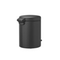 Cos de gunoi cu pedala, Brabantia, NewIcon Mineral Infinite Grey, 5 L, 27.2x20.5x29.1 cm, otel, gri