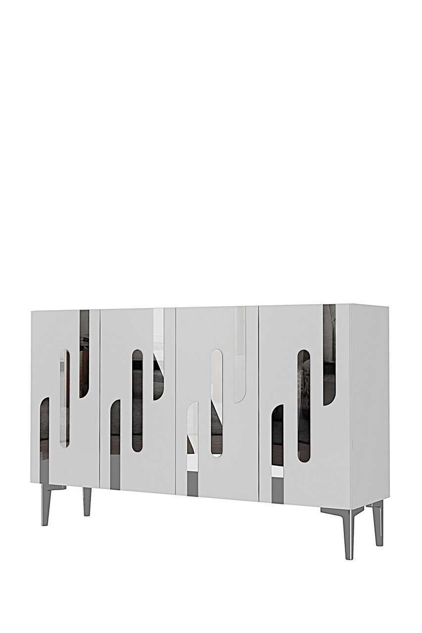 Consola, Hanah Home, Ece 120, 120x75x32 cm, Alb / Argintiu — imaginea 5