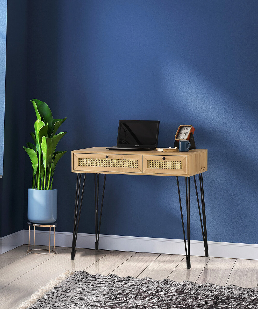 Birou, Kalune Design, Sahra, 105x79x55 cm, Stejar / Negru - 1 | YEO