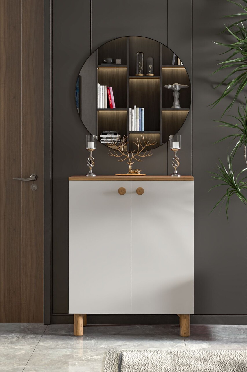 Dulap multifunctional, Hanah Home, Toriva A, 70x91x35 cm, PAL, Pin Atlantic / Alb - view 2