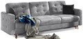 Canapea extensibila 3 locuri ELTAP, Ask16, Asgard, 233x92x93 cm, lemn/poliester, gri deschis