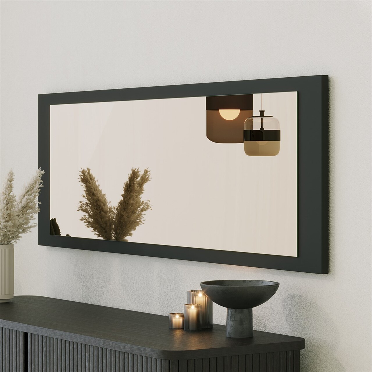 Oglinda decorativa, Neostill, Basic, 40x120x2.2 cm, 100% CARTON DURO, Bronz / Negru - 2 | YEO
