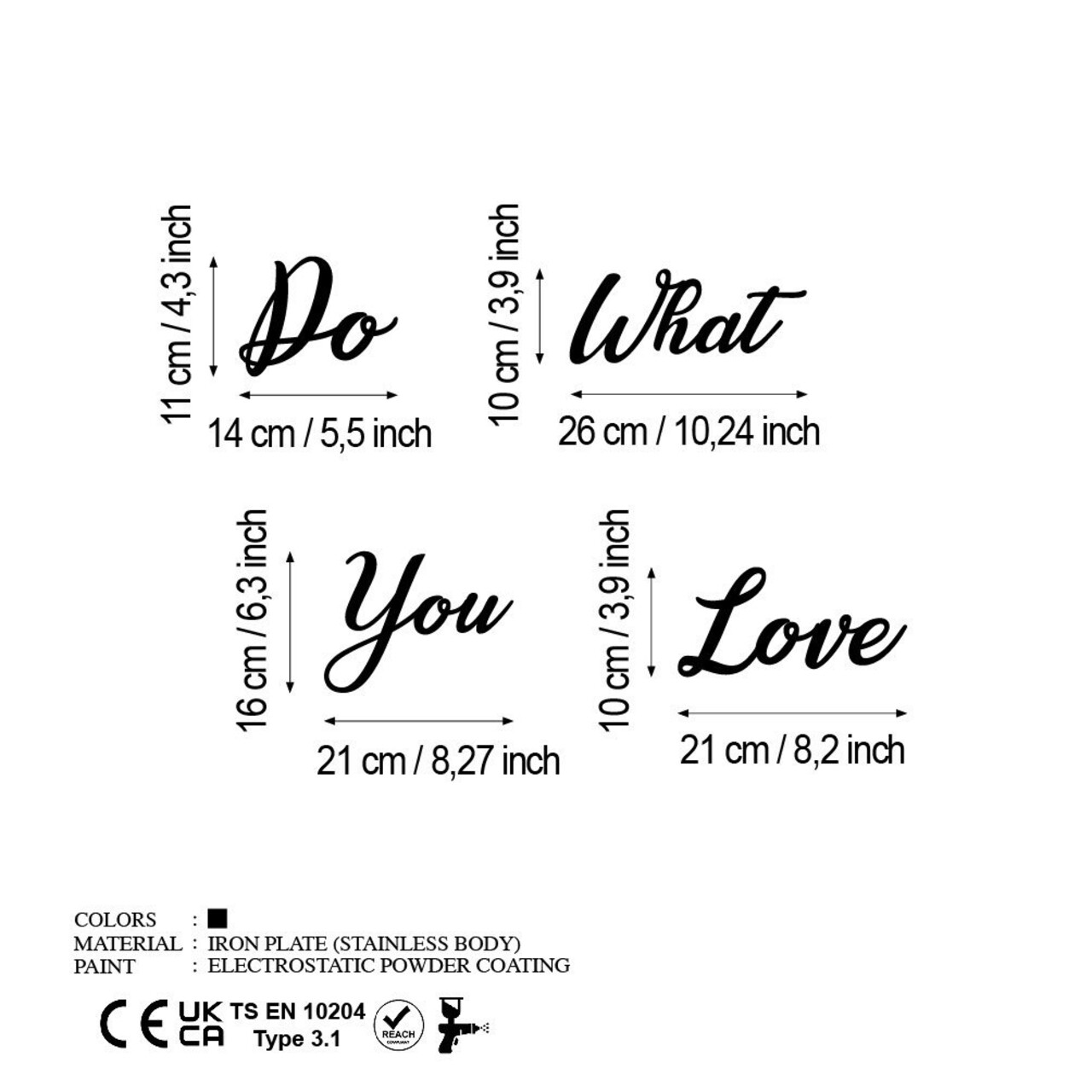 Decoratiune de perete, Do Love Love Do, Dimensiune: 14 x 11 cm (1 bucată), Negru - view 7