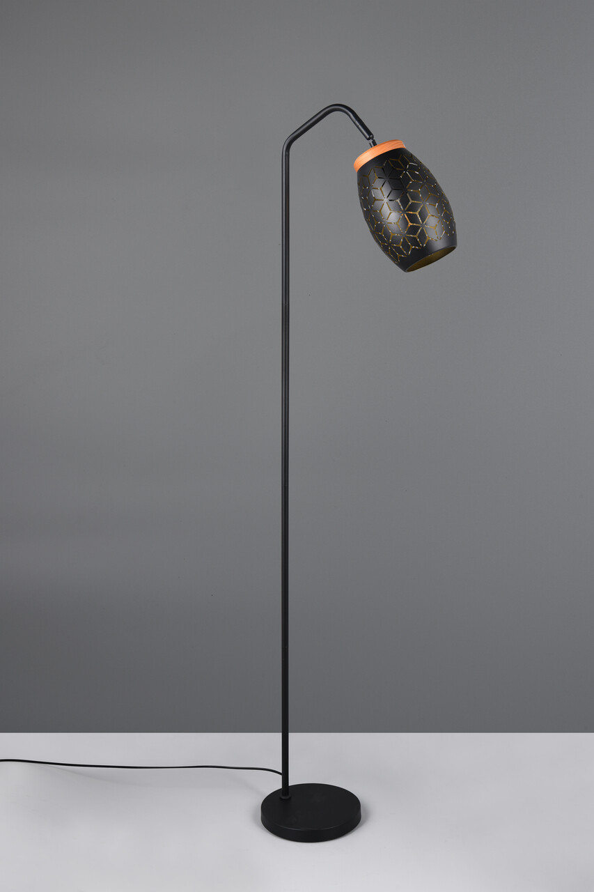 Lampadar Bidar, RL, 22x147 cm, 10W, 1x E27, metal, negru/natur