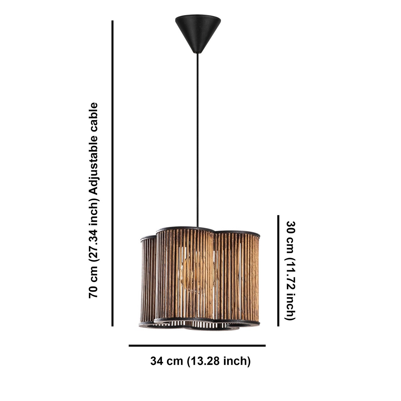 Lustra, FullHouse, 390FLH2189, Lemn, Maro antichizat