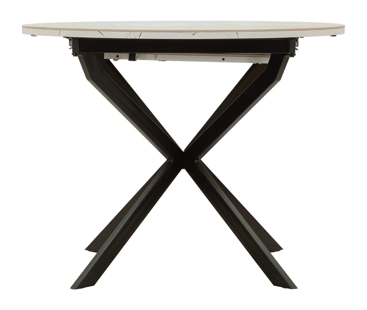 Masa extensibila dining, Mauro Ferretti, Martin, 100-140x75 cm, metal/ceramica, negru/alb - imagine 12