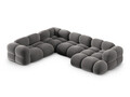 Coltar panoramic stanga 5 locuri, Loretto, Cosmopolitan Design, 345x250x68 cm, catifea, gri