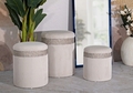 Set 3 taburete cu spatiu de depozitare Cream, Mauro Ferretti, 40.5x49.5 cm, MDF/poliester, crem