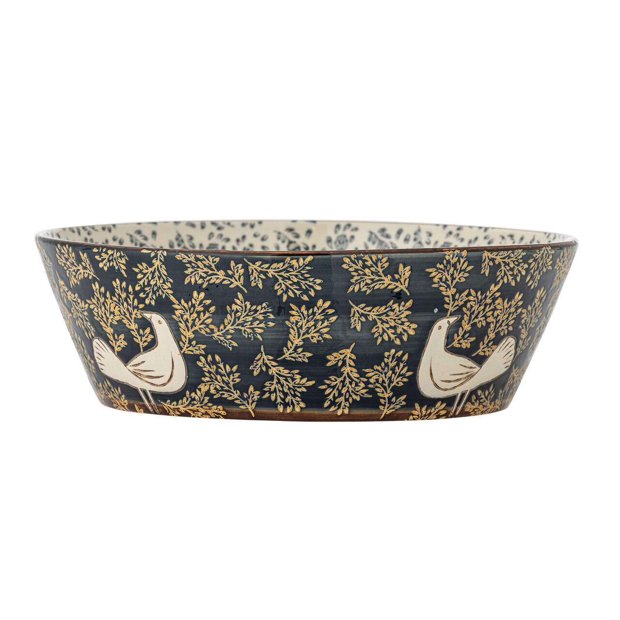 Bol salata, Bloomingville, Hezha, 28x9 cm, 3.35 L, ceramica, albastru - imagine 2