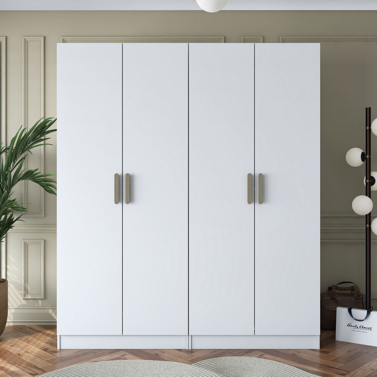 Dulap pentru haine, Hanah Home, BA163, 180x210x57.5 cm, PAL melaminat, Alb - view 3