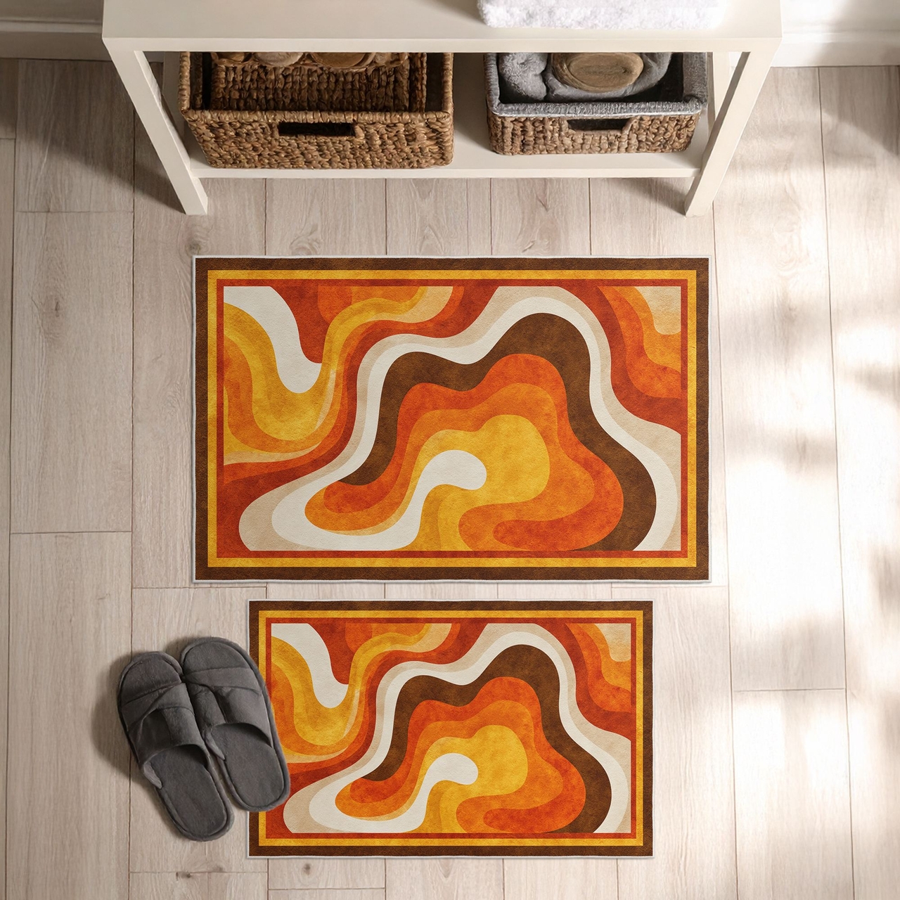 Set covorase de baie, L'essentiel Maison, Asr07, Portocaliu