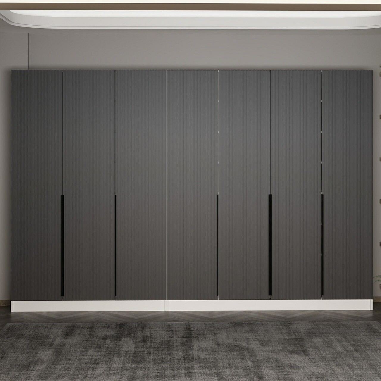 Cuier de perete, Minerva, Noah, 315x210x35 cm, PAL, Antracit - 1 | YEO