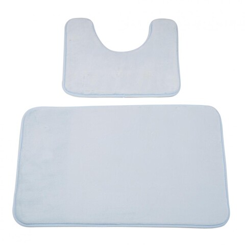 Set 2 covorase de baie baby blue, heineer, 50x80 cm/50x40 cm, spuma cu memorie, albastru