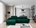 Coltar extensibil stanga 4 locuri ELTAP, Mari-02, Mariall, 288x200x92 cm, lemn/poliester, verde inchis