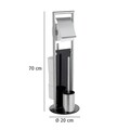 Suport pentru hartie igienica si perie toaleta Ravina, Wenko, 20x70 cm, inox, argintiu mat