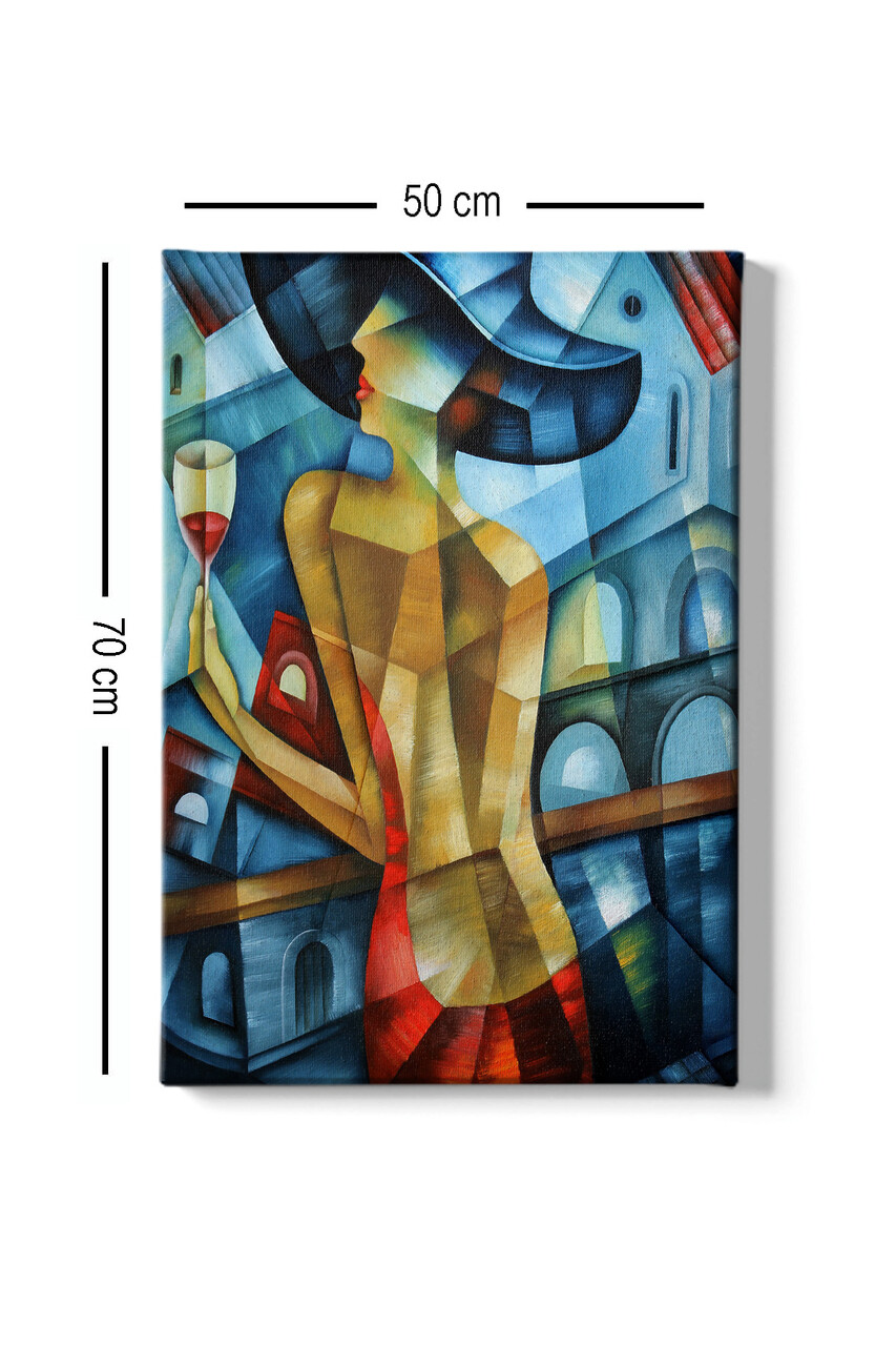 Tablou decorativ, Kanvas Tablo (50 x 70), Cadru: 100% LEMN (grosime: 3 cm), Multicolor - view 3