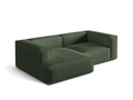 Coltar modular stanga 3 locuri, Nuria-215, Micadoni Home, 252x147x72 cm, tesatura structurata chenille, verde moss