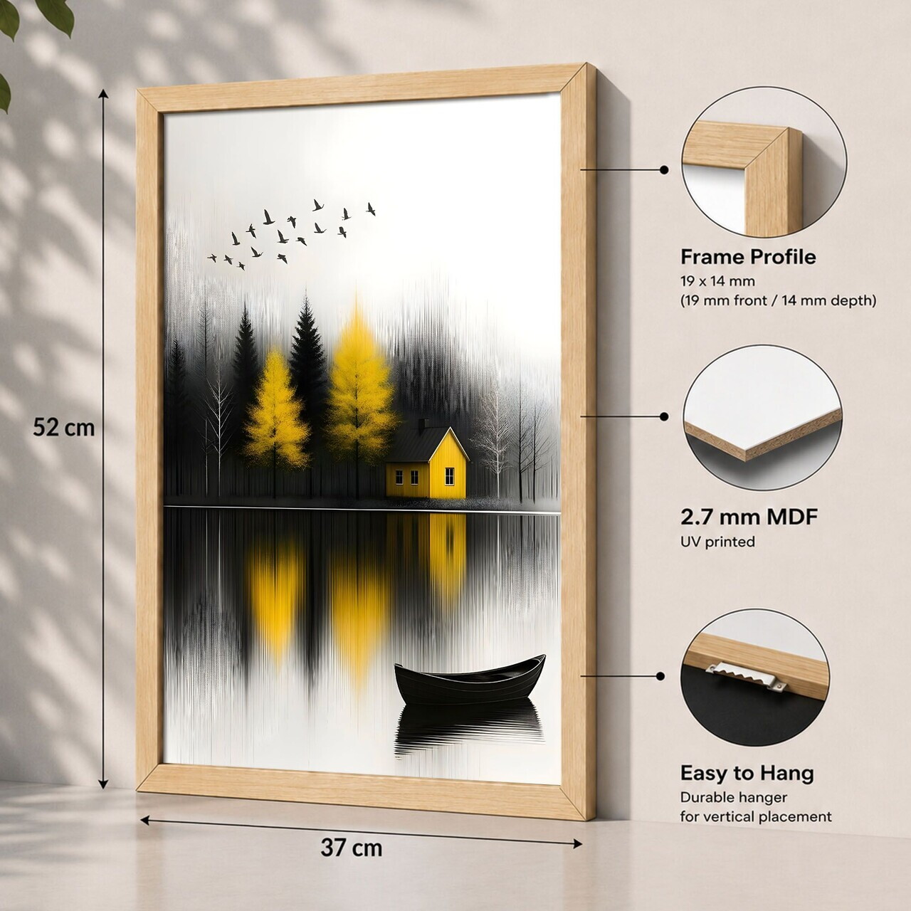 Tablou decorativ, 3752AACT-017, Fundal: 100% MDF (Grosime: 2,7 mm) Vopsire: Imprimare UV, Multicolor — imaginea 2