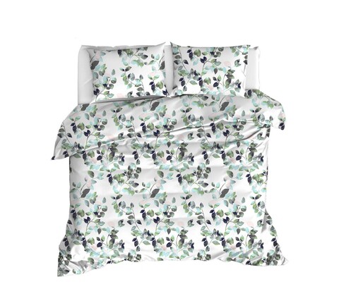 Lenjerie de pat dubla 3 piese, sabine - green, enlora home, bumbac ranforce