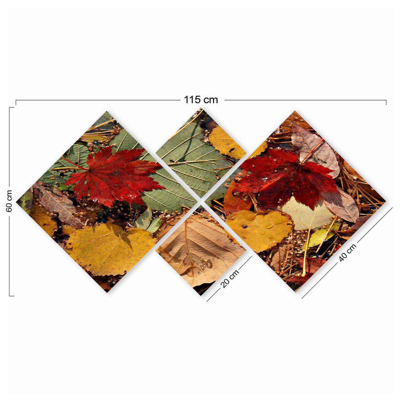 Set 4 tablouri decorative, 4MDF36954355, MDF, Imprimat UV, Multicolor