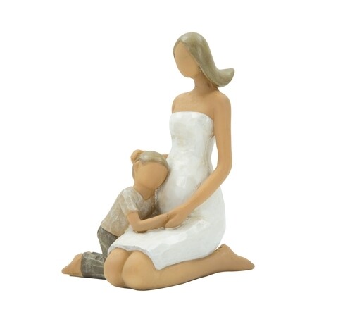 Decoratiune Sitting woman with son, Mauro Ferretti, 11.5 cm, polirasina