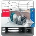 Scurgator de vase + suport de tacamuri detasabil, Aquatex, Metaltex, 35 x 30 x 11 cm, metal/invelit in polytherm, argintiu/gri