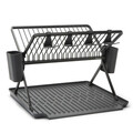 Scurgator de vase cu suport tacamuri, pliabil, Brabantia, SinkSide, 51x42x33 cm, aluminiu, gri inchis