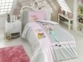 Lenjerie de pat pentru o persoana, 3 piese, 100% bumbac poplin, Hobby, Street Fashion, gri