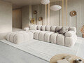 Canapea modulara 4 locuri, Bellis-51, Micadoni Home, 282x188x70 cm, catifea, bej inchis