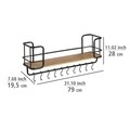 Etajera bucatarie/baie, Wenko, Loft, 19.5 x 79 x 28 cm, bambus/metal, negru/maro