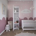 Dulap pentru haine, Miwood, Duru 1600-042, 40x183x4553 cm, PAL, Alb mat