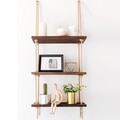 Raft pentru perete Aa078, Evila Originals, 3 nivele, 40x13x110 cm, maro