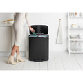 Cos de gunoi cu pedala, Brabantia, Bo Pedal, 2x30 L, 36.3x54.1x65.2 cm, otel, negru mat