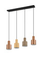 Lustra Agudo, TRIO, 80x12x150 cm, 40W, 4x E27, metal, multicolor