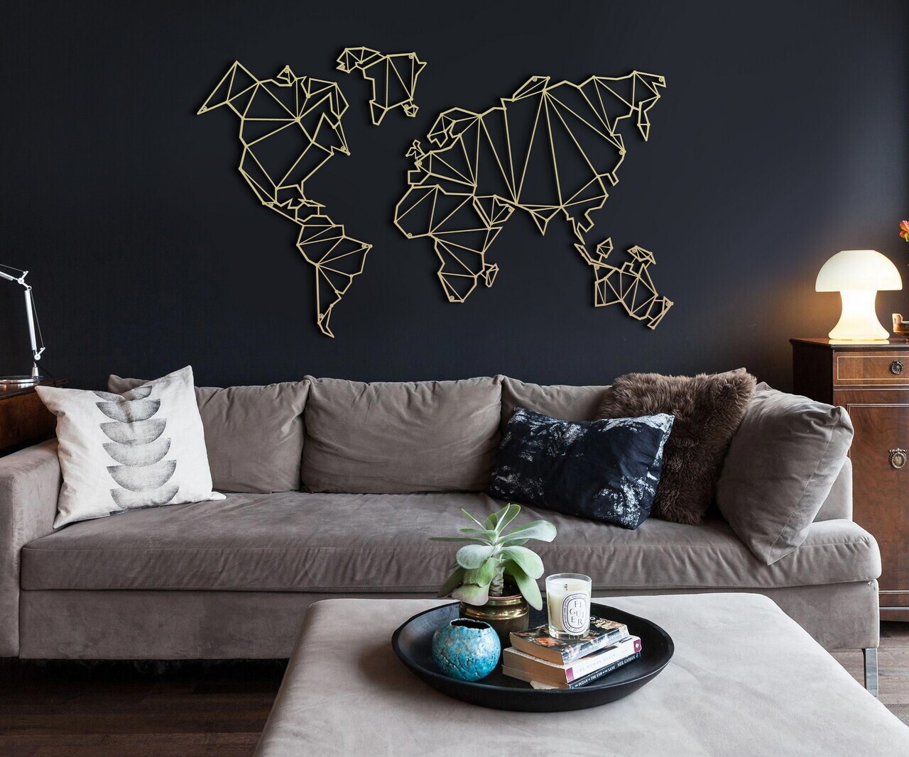 Decoratiune de perete, MAP-MET9001-GLD, Dimensiuni: 100 x 60 x 1,5 cm, Auriu — imaginea 4