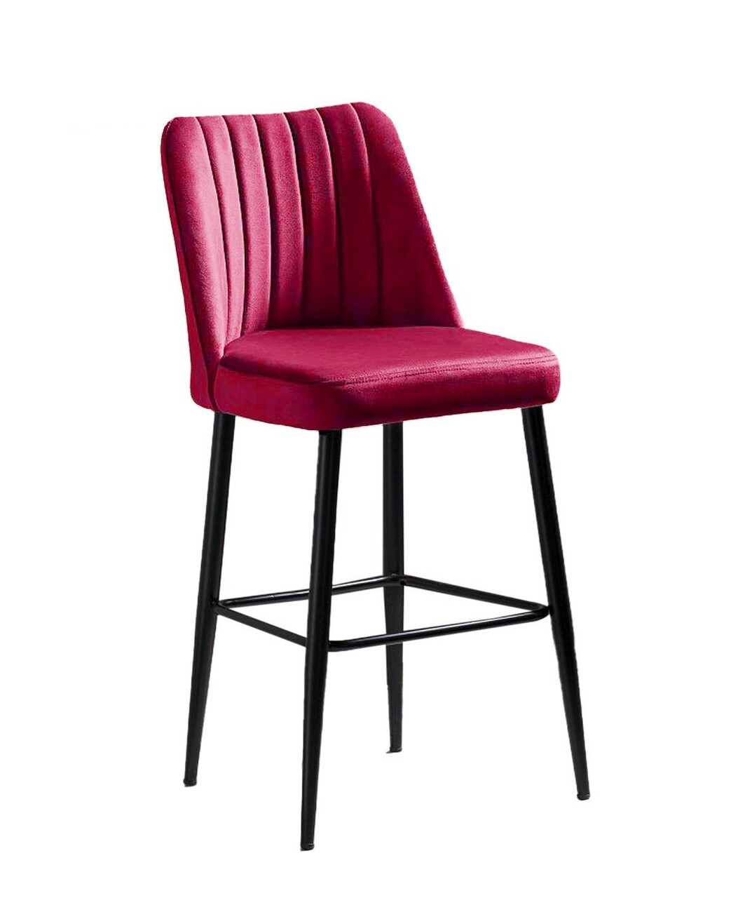 Set scaun de bar (2 bucăți), Beckley, Vento, PAL, Rosu Claret / Negru - 1 | YEO