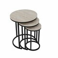 Set masute 3 piese, Hanah Home, Milas 3, Negru / Travertin