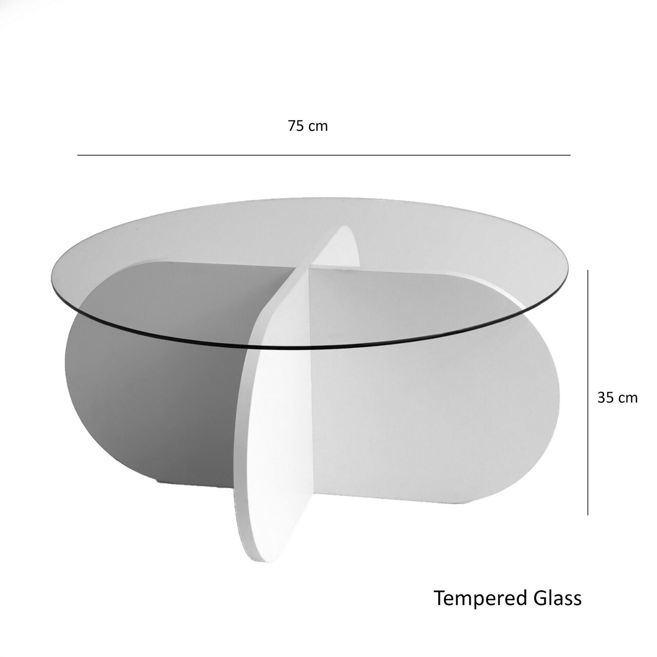 Masuta de cafea, Hanah Home, Bubble, 75x35x75 cm, Alb - view 10