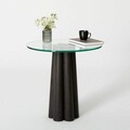 Masuta de cafea, Neostill, Thales, 50x50x50 cm, Sticla temperata, Transparent/Negru