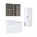Set Dulap de Baie cu Chiuvetă și Oglindă (3 Piese), Hanah Home, Dubai, PAL, Alb