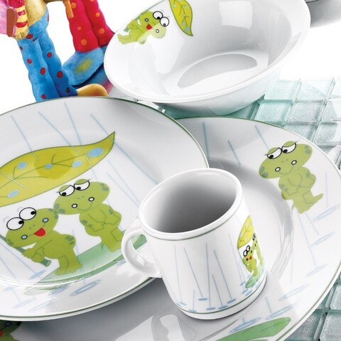 Set de masa pentru copii Kutahya Porselen, CRN05MT9014086, 5 piese, portelan, multicolor