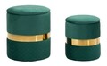 Set 2 taburete cu spatiu depozitare Sheffild, Mauro Ferretti, 37x42 cm, 28x35 cm, fier/MDf/poliester, verde