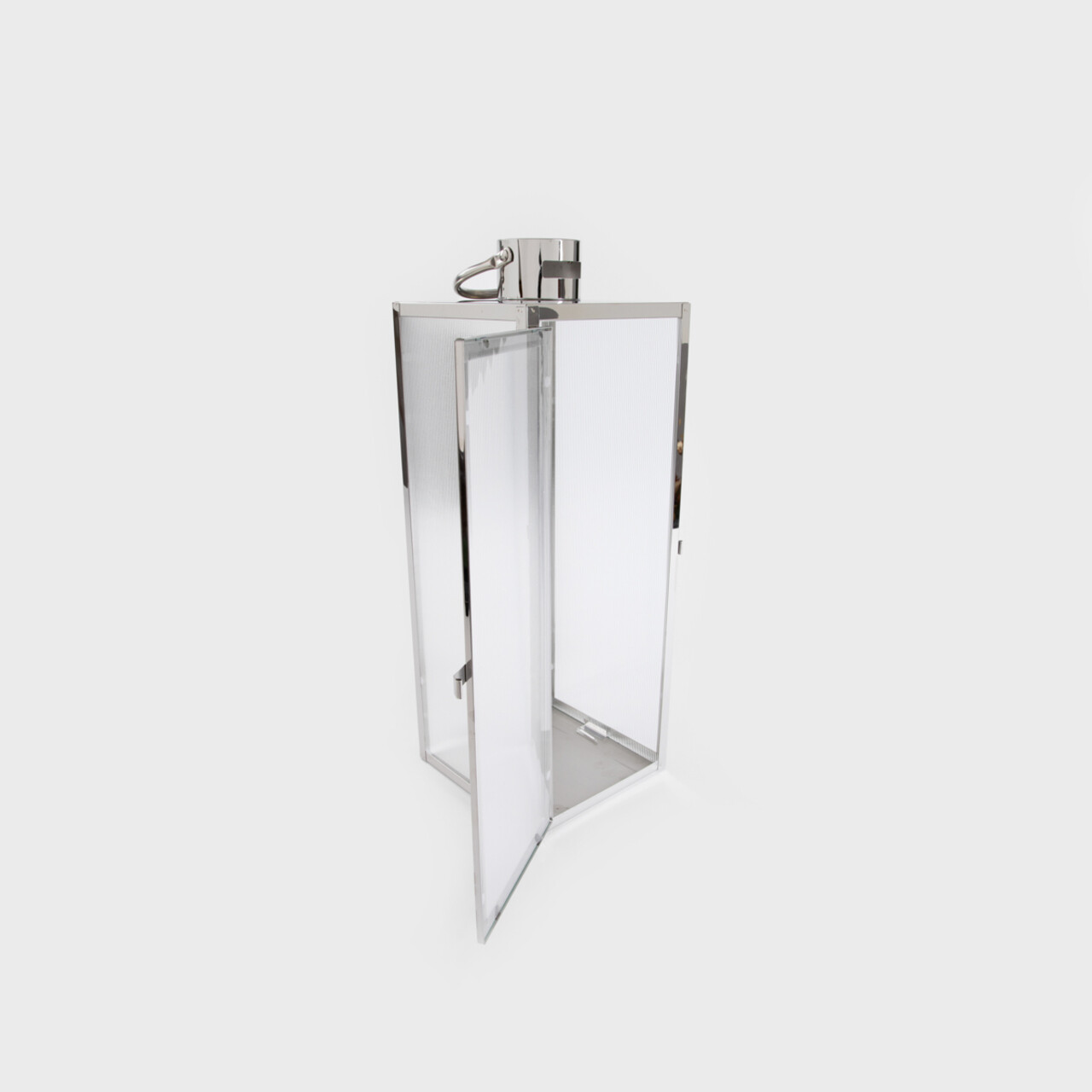 Felinar Tondo, Homla, 18x18x50 cm, metal/sticla, argintiu