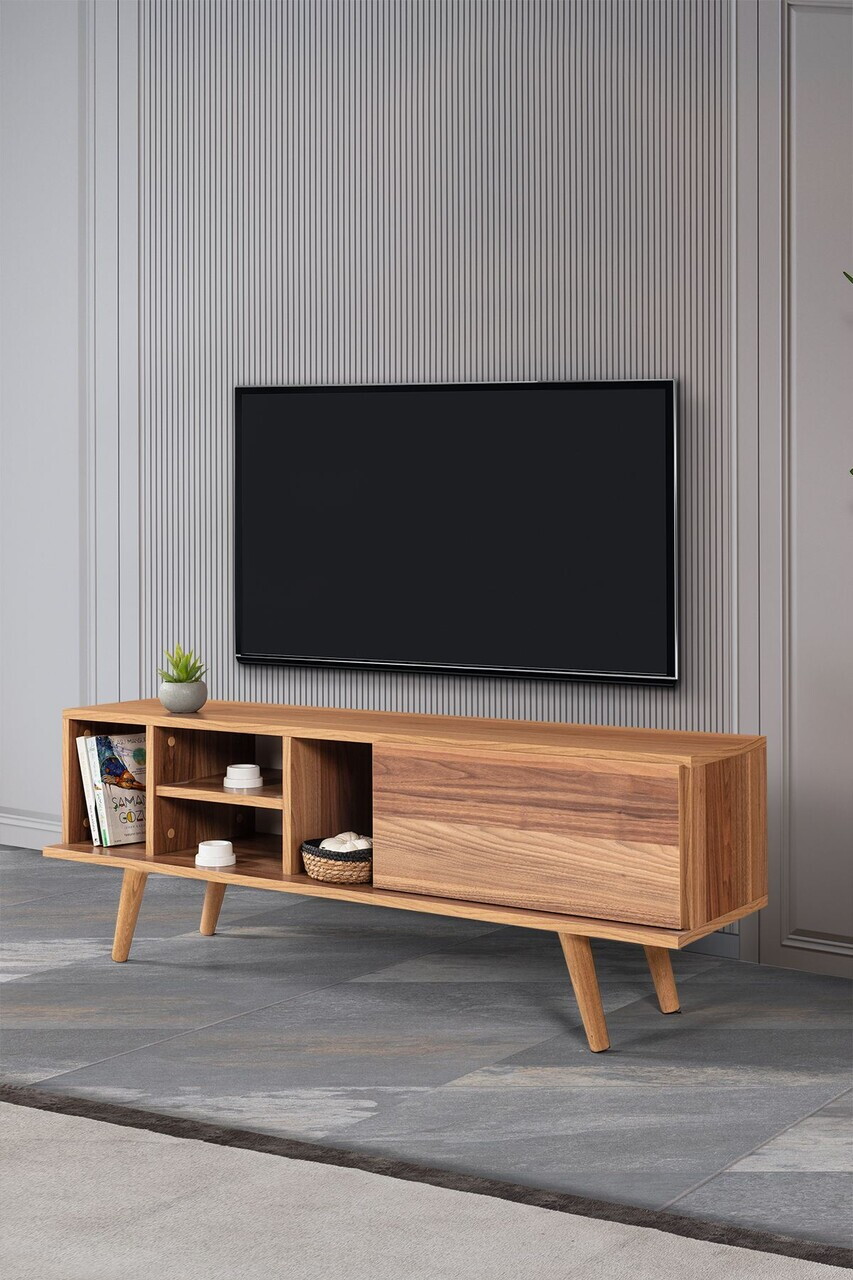 Comoda TV, Hanah Home, Ela 3332, 130x47x35 cm, PAL, Maro — imaginea 3