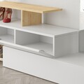 Set mobilier pentru hol 3 piese, Decortie, Ramda, pal melaminat, alb/stejar