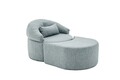 Canapea extensibilă cu 1 loc, Balcab Home, 825BLC4724, Material: 100% POLIESTER (țesătură cu textură de in), Gri