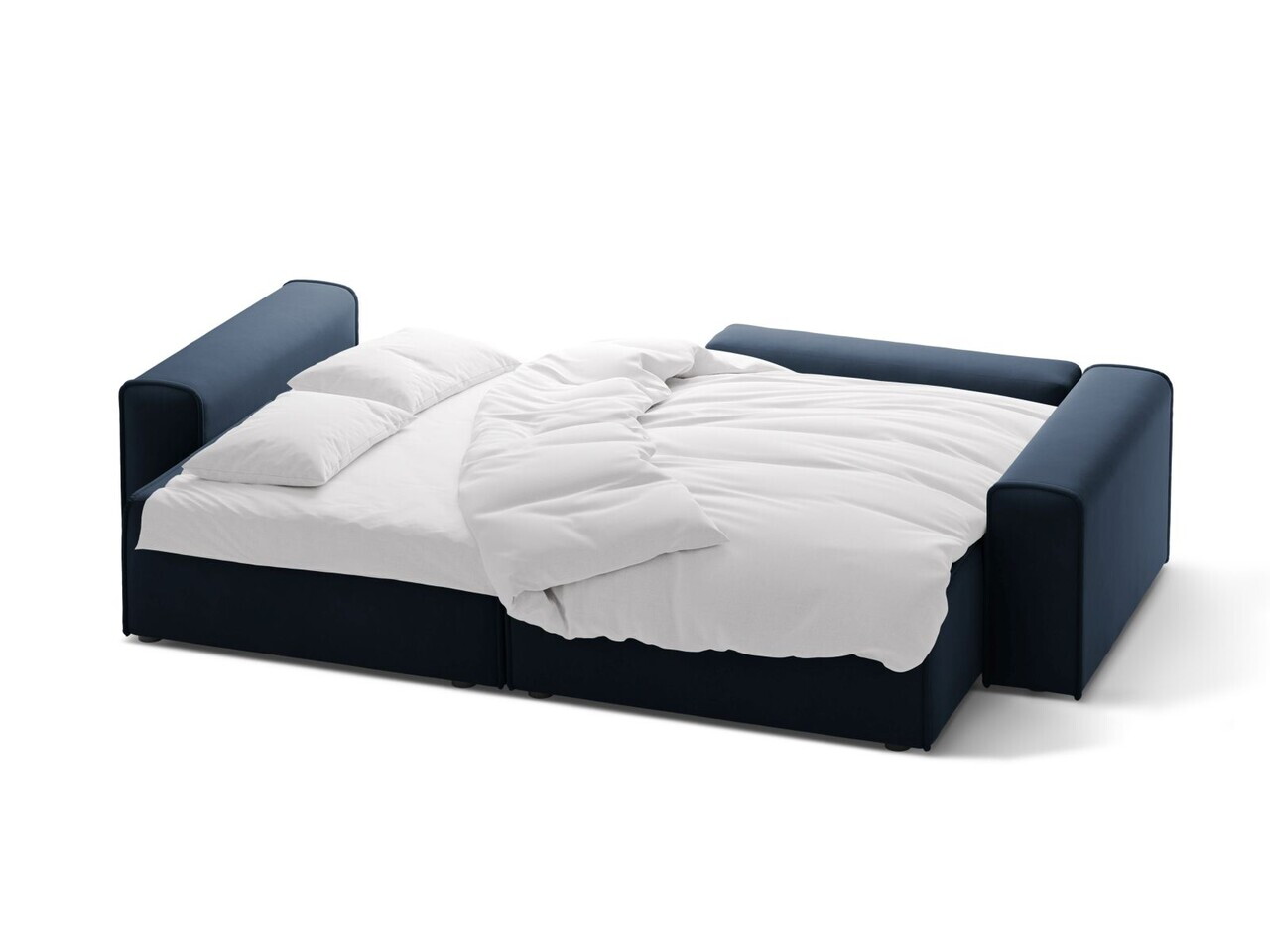 Coltar extensibil dreapta 3 locuri, Victor, Micadoni Home, 246x148x83 cm, catifea, albastru inchis — imaginea 3