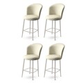 Set scaune  de bar 4 piese, Charlotte, Alte, Metal, Crem / Crom