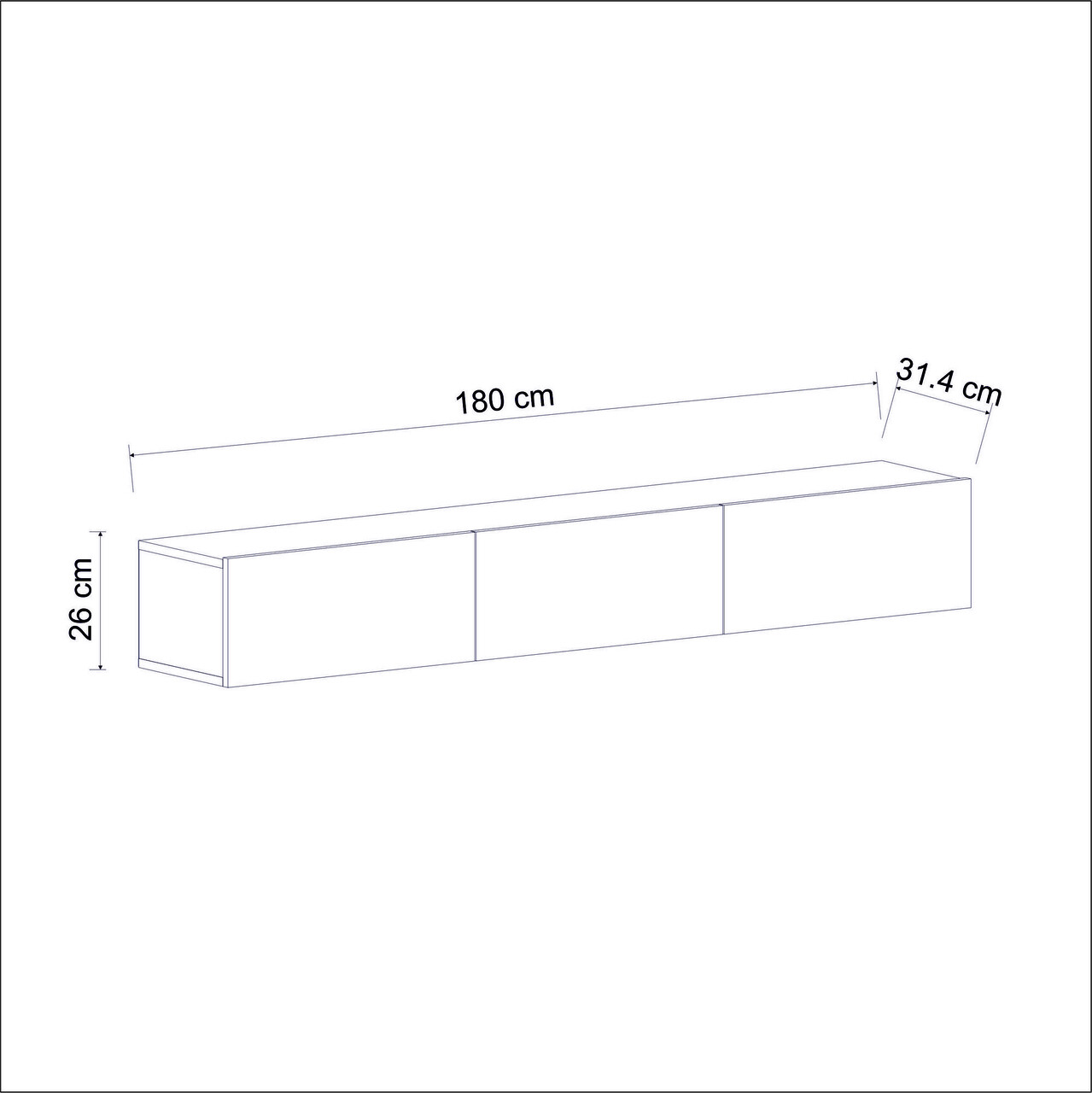 Comoda TV, Inarch, Terra, 180x26x31.4 cm, PAL, Alb