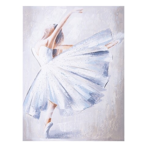 Tablou White Ballerina, Creaciones Meng, canvas pictat manual, 90x120 cm